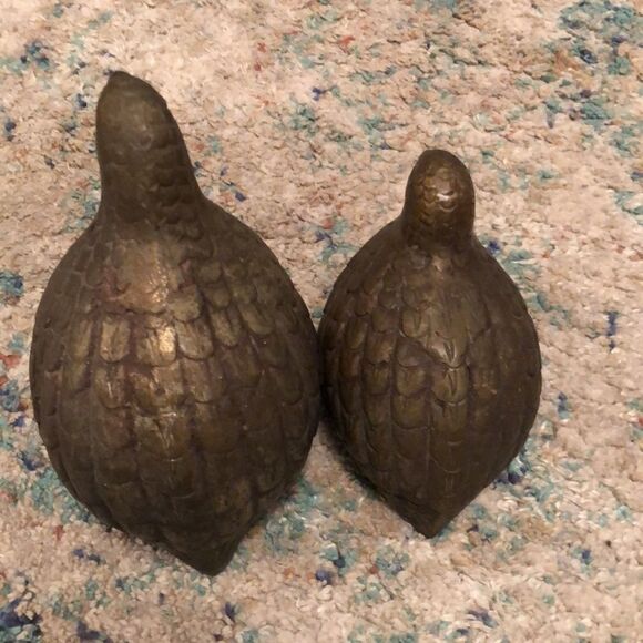 Vintage Brass Pheasant Quail Birds MCM Hollow - Picture 5 of 6